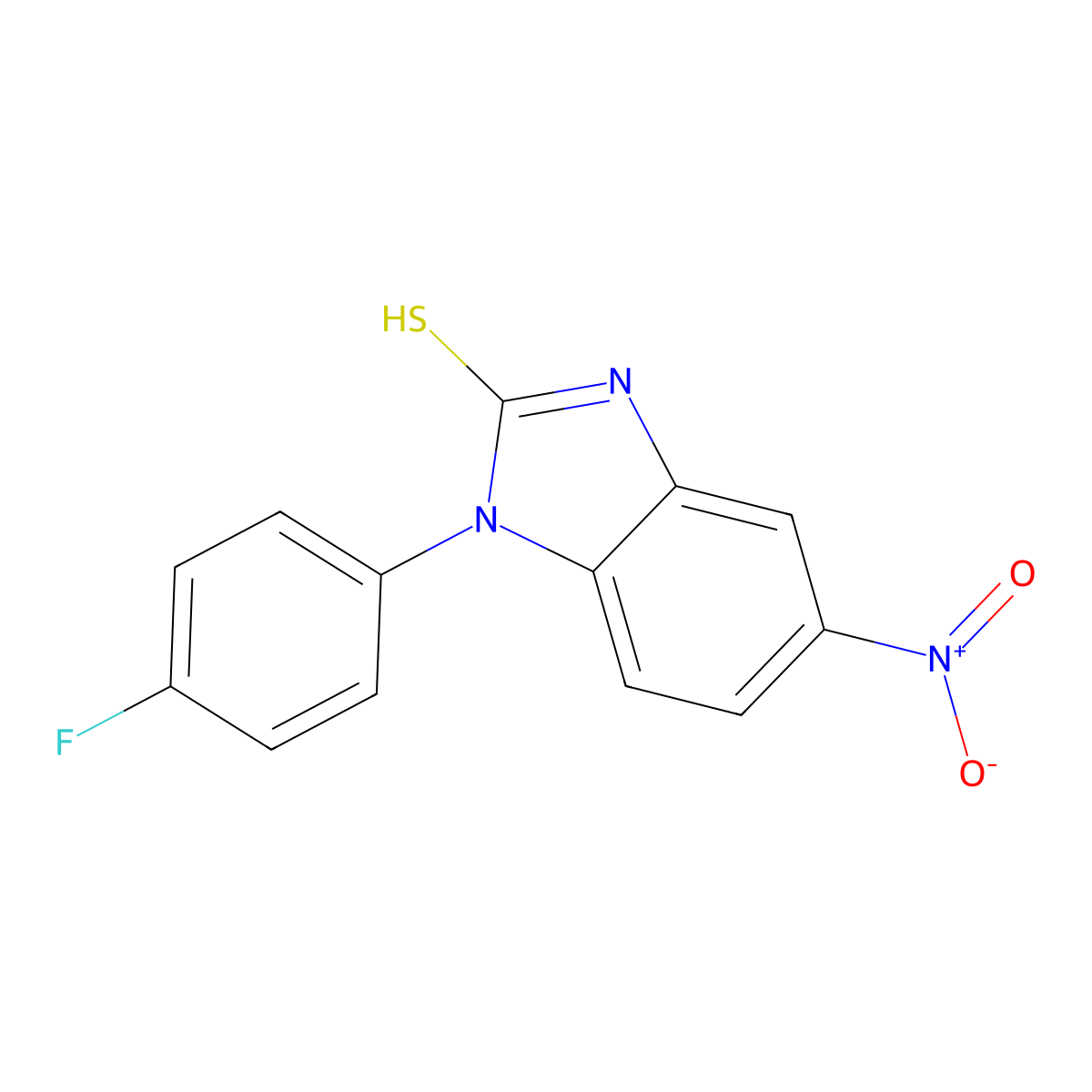 1-(4-fluorophenyl)-5-nitro-1H-1,3-benzodiazole-2-thiol molecular structure, CAS 731003-61-5