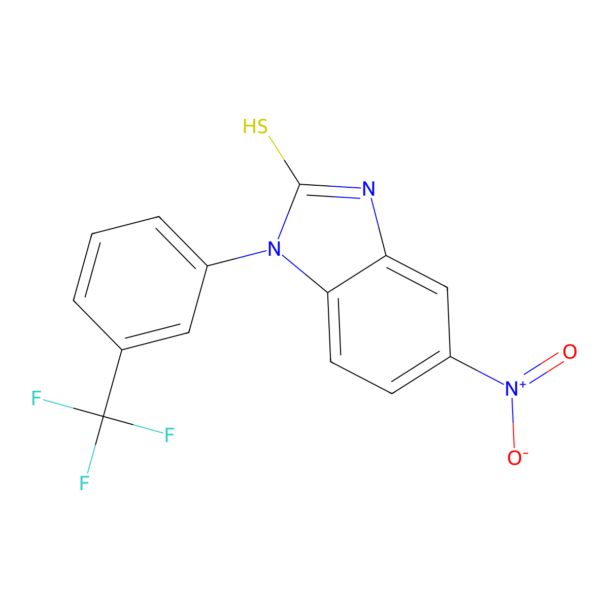 5-nitro-1-[3-(trifluoromethyl)phenyl]-1H-1,3-benzodiazole-2-thiol molecular structure, CAS 731003-66-0