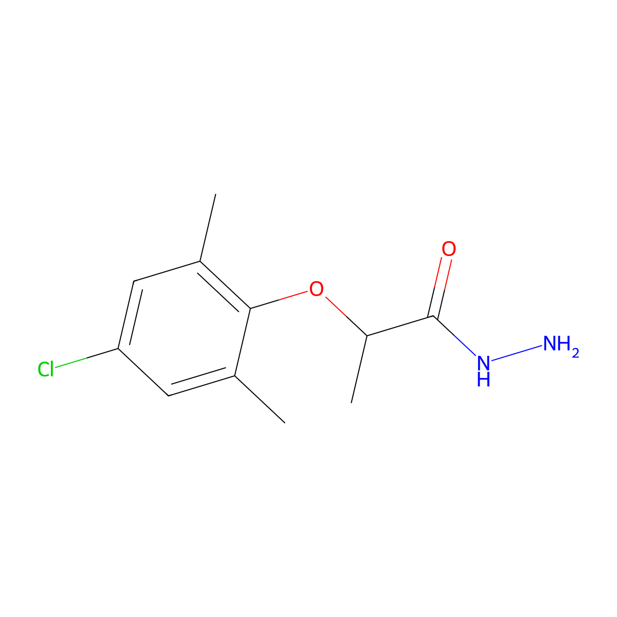 2-(4-Chloro-2,6-dimethylphenoxy)propanehydrazide molecular structure, CAS 731003-68-2