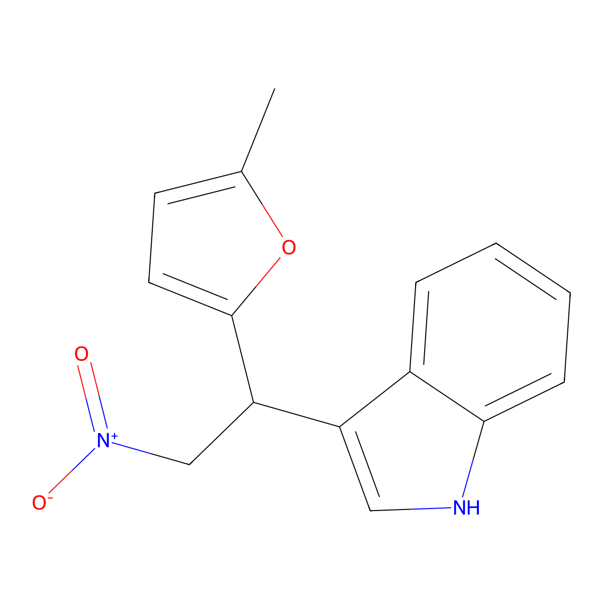 3-[1-(5-methylfuran-2-yl)-2-nitroethyl]-1H-indole molecular structure, CAS 731003-69-3
