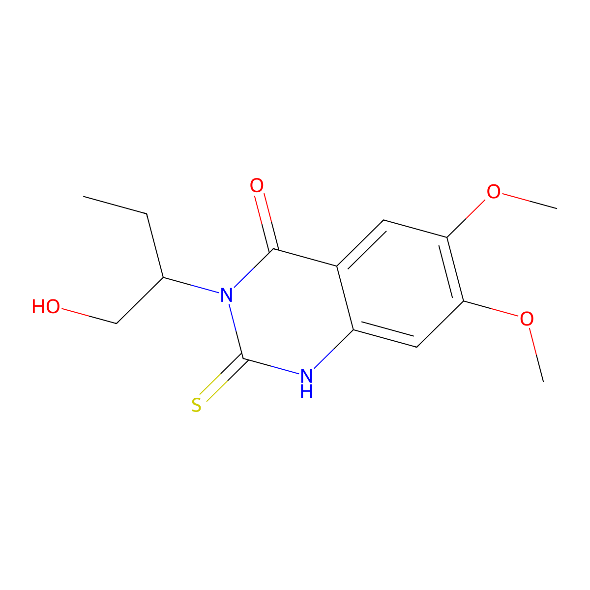 2,3-Dihydro-3-[1-(hydroxymethyl)propyl]-6,7-dimethoxy-2-thioxo-4(1H)-quinazolinone molecular structure, CAS 731003-73-9