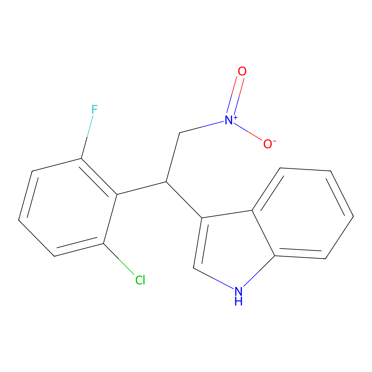 3-[1-(2-chloro-6-fluorophenyl)-2-nitroethyl]-1H-indole molecular structure, CAS 731003-77-3