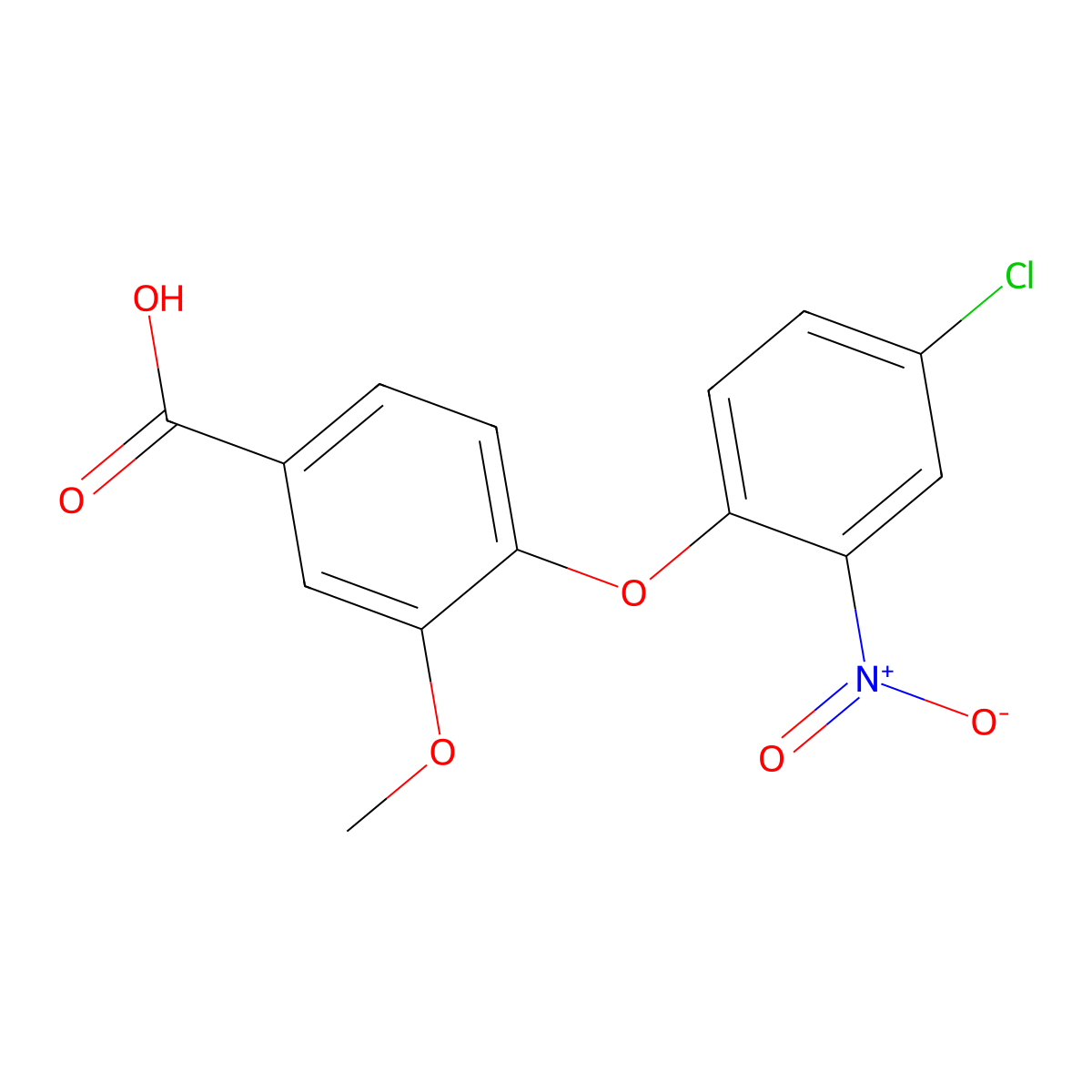 4-(4-Chloro-2-nitrophenoxy)-3-methoxybenzoic acid molecular structure, CAS 731003-79-5