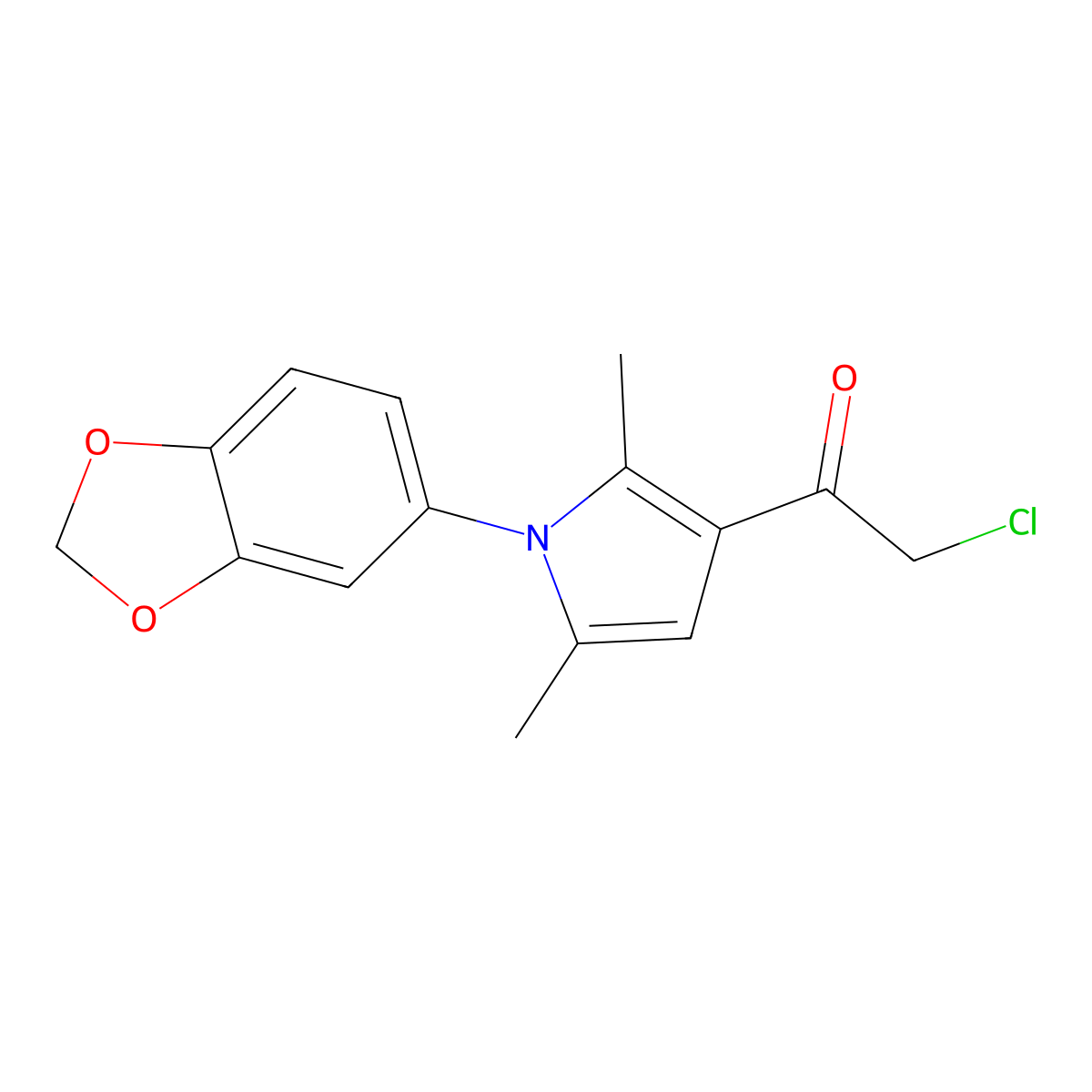 1-[1-(2H-1,3-benzodioxol-5-yl)-2,5-dimethyl-1H-pyrrol-3-yl]-2-chloroethan-1-one molecular structure, CAS 731003-80-8