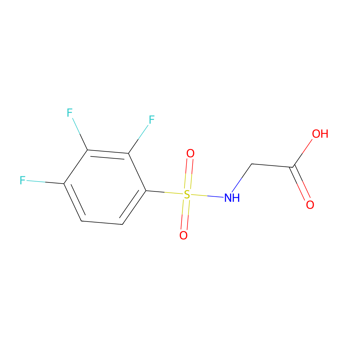 2-(2,3,4-Trifluorobenzenesulfonamido)acetic acid molecular structure, CAS 731003-84-2
