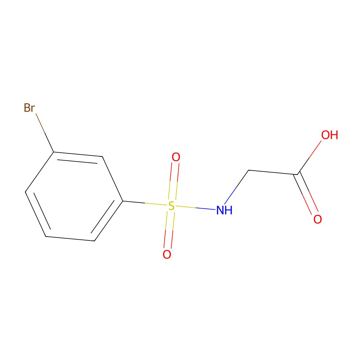 2-(3-Bromobenzenesulfonamido)acetic acid molecular structure, CAS 731003-85-3