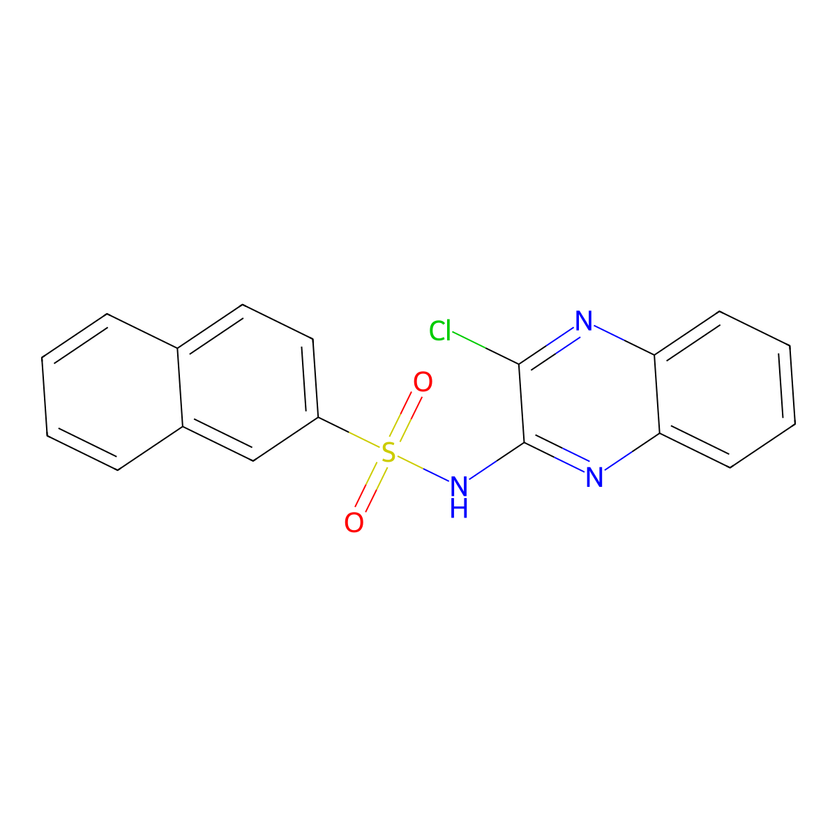 N-(3-chloro-2-quinoxalinyl)-2-naphthalenesulfonamide molecular structure, CAS 731004-70-9