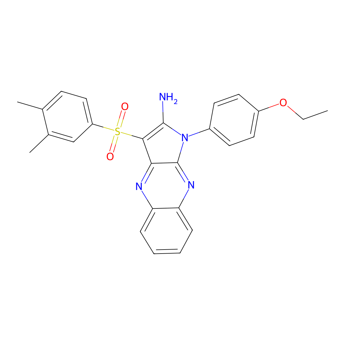 3-[(3,4-dimethylphenyl)sulfonyl]-1-(4-ethoxyphenyl)-1H-pyrrolo[2,3-b]quinoxalin-2-amine molecular structure, CAS 731004-98-1
