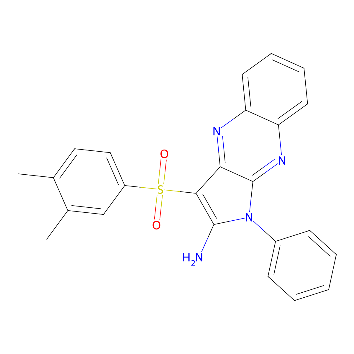 3-[(3,4-dimethylphenyl)sulfonyl]-1-phenyl-1H-pyrrolo[2,3-b]quinoxalin-2-amine molecular structure, CAS 731005-03-1