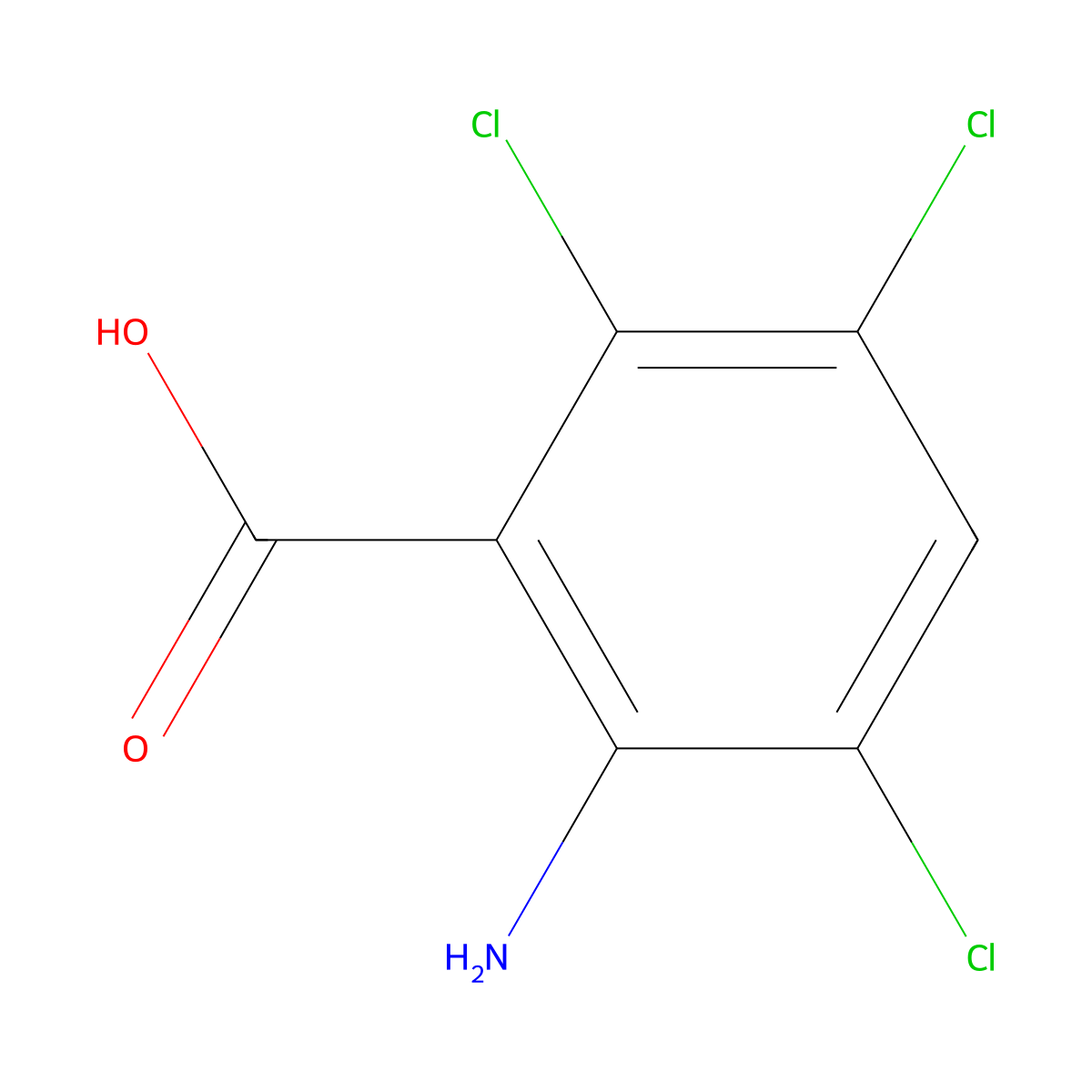 2-Amino-3,5,6-trichlorobenzoic acid molecular structure, CAS 731007-25-3