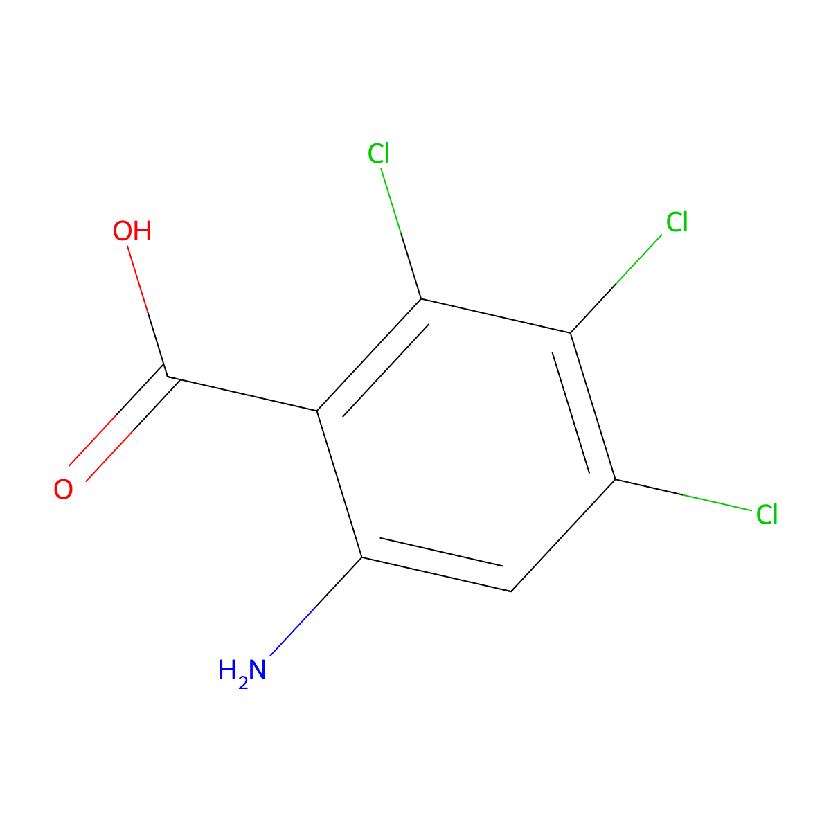 6-Amino-2,3,4-trichlorobenzoic acid molecular structure, CAS 731008-40-5