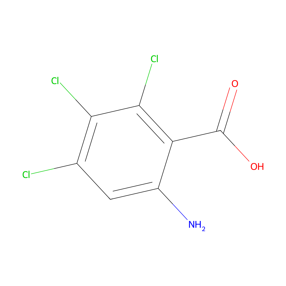 6-Amino-2,3,4-trichlorobenzoic acid molecular structure, CAS 731008-40-5