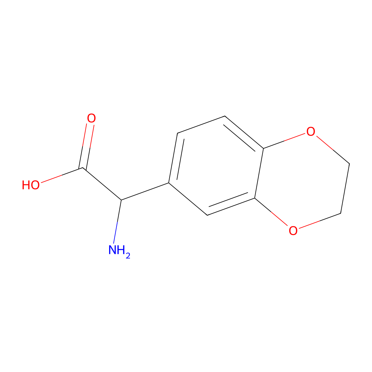 2-Amino-2-(2,3-dihydrobenzo[b][1,4]dioxin-6-yl)acetic acid molecular structure, CAS 73101-09-4