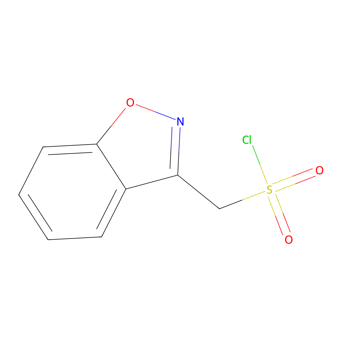 1,2-Benzoxazol-3-ylmethanesulfonyl chloride molecular structure, CAS 73101-65-2