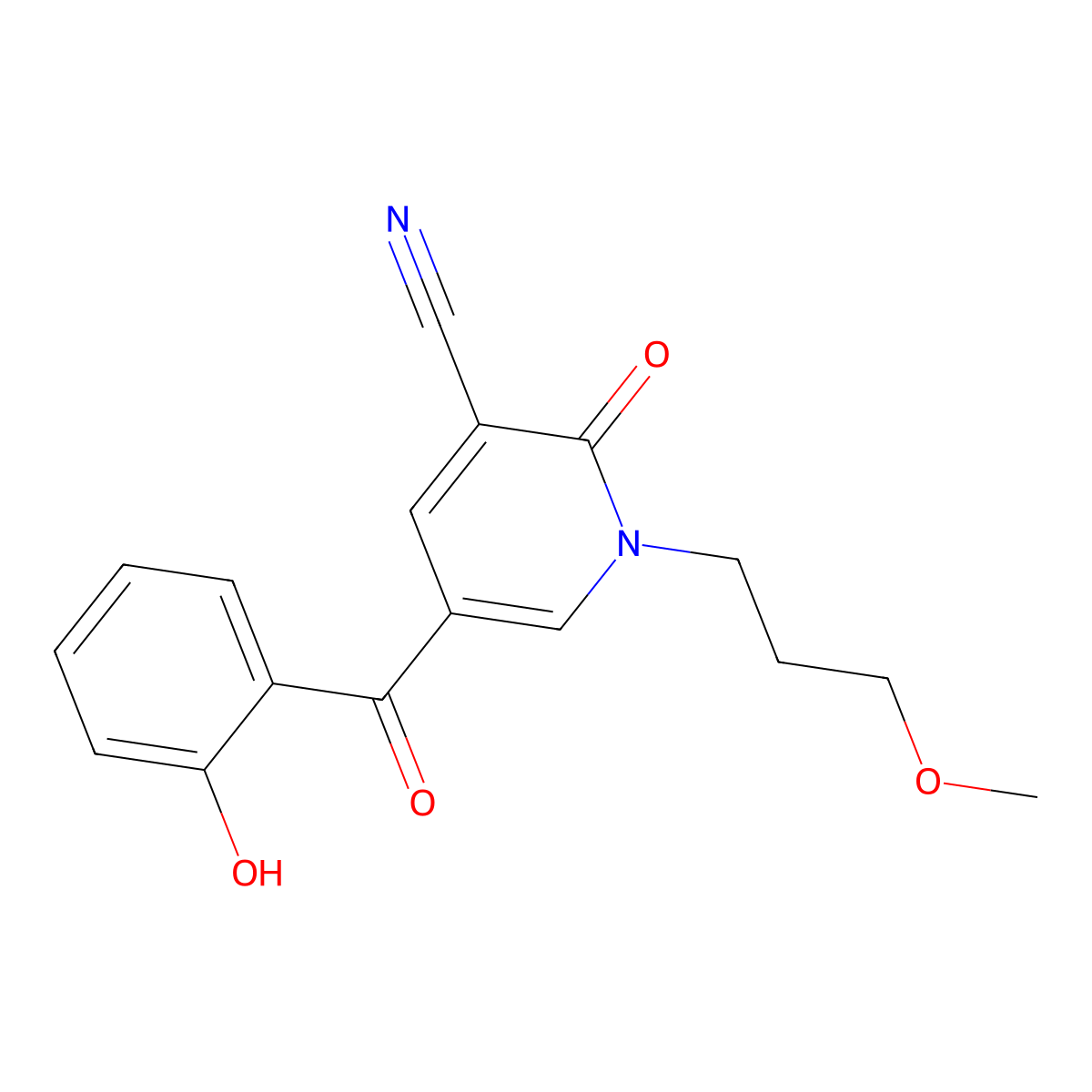 5-(2-Hydroxybenzoyl)-1-(3-methoxypropyl)-2-oxo-1,2-dihydropyridine-3-carbonitrile molecular structure, CAS 731011-89-5