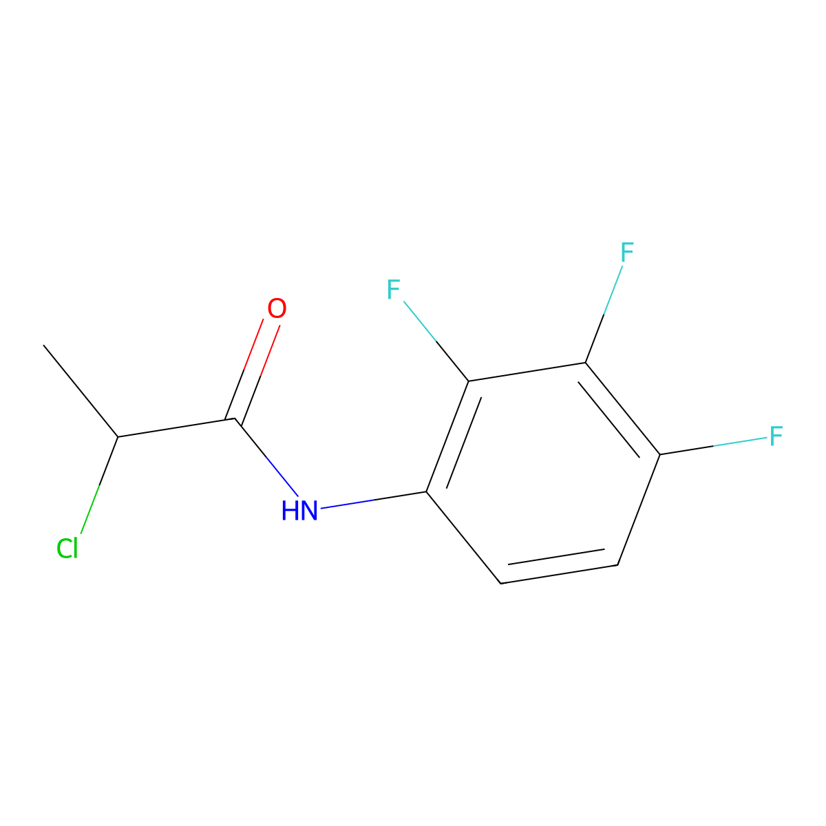 2-chloro-N-(2,3,4-trifluorophenyl)propanamide molecular structure, CAS 731011-90-8