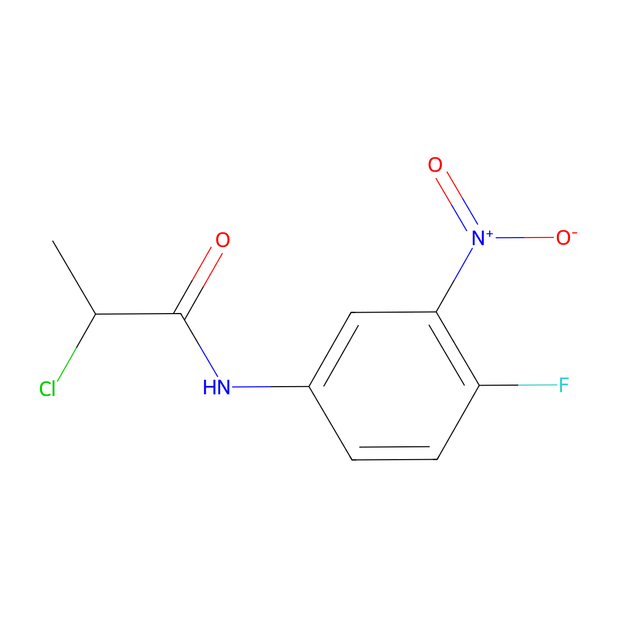 2-chloro-N-(4-fluoro-3-nitrophenyl)propanamide molecular structure, CAS 731011-93-1