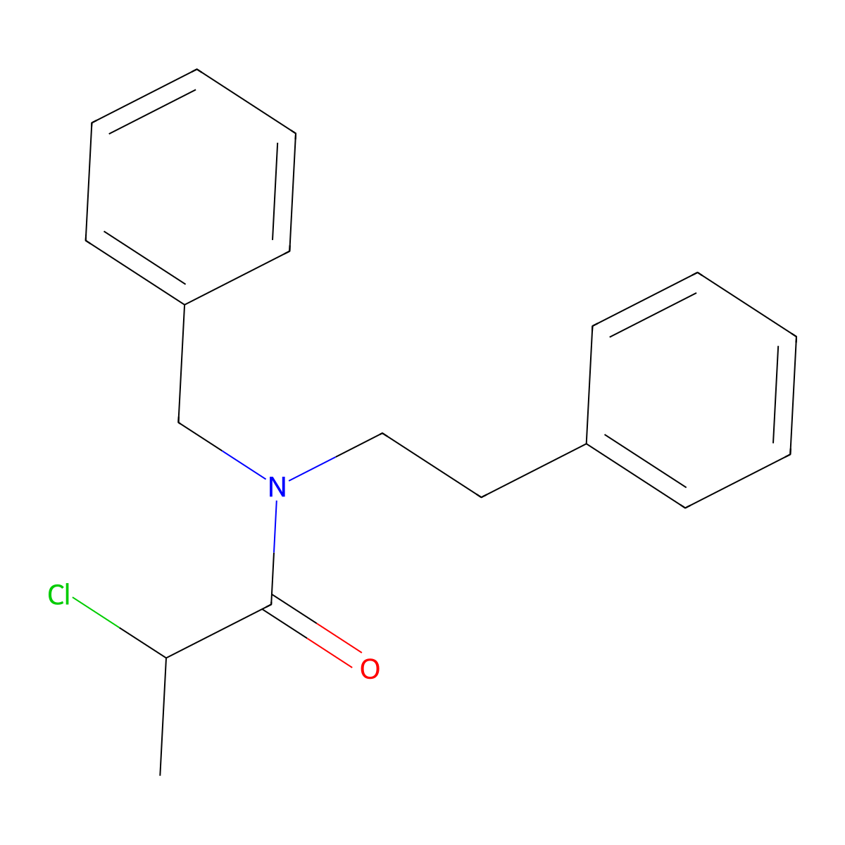 N-benzyl-2-chloro-N-(2-phenylethyl)propanamide molecular structure, CAS 731011-97-5