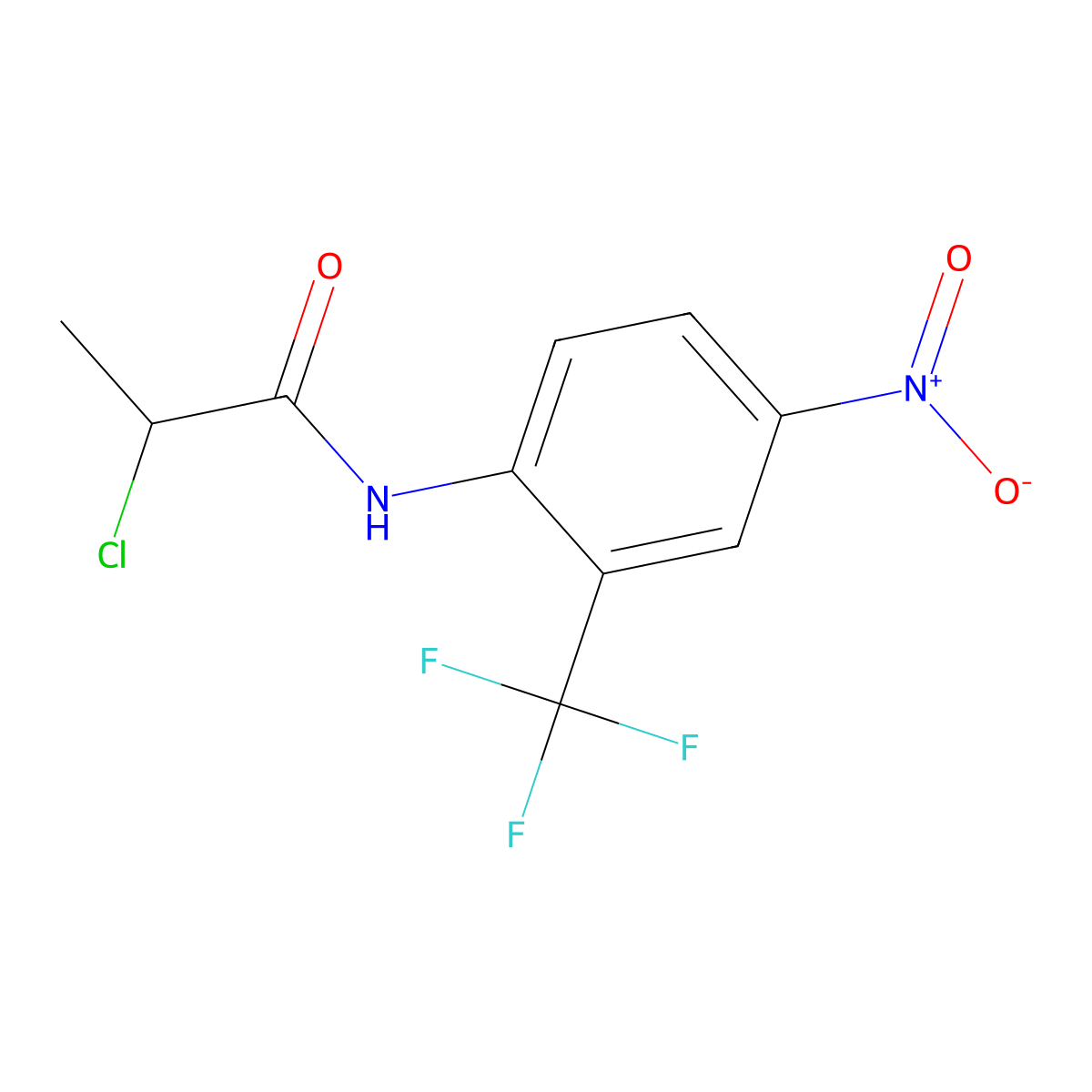 2-chloro-N-[4-nitro-2-(trifluoromethyl)phenyl]propanamide molecular structure, CAS 731011-98-6