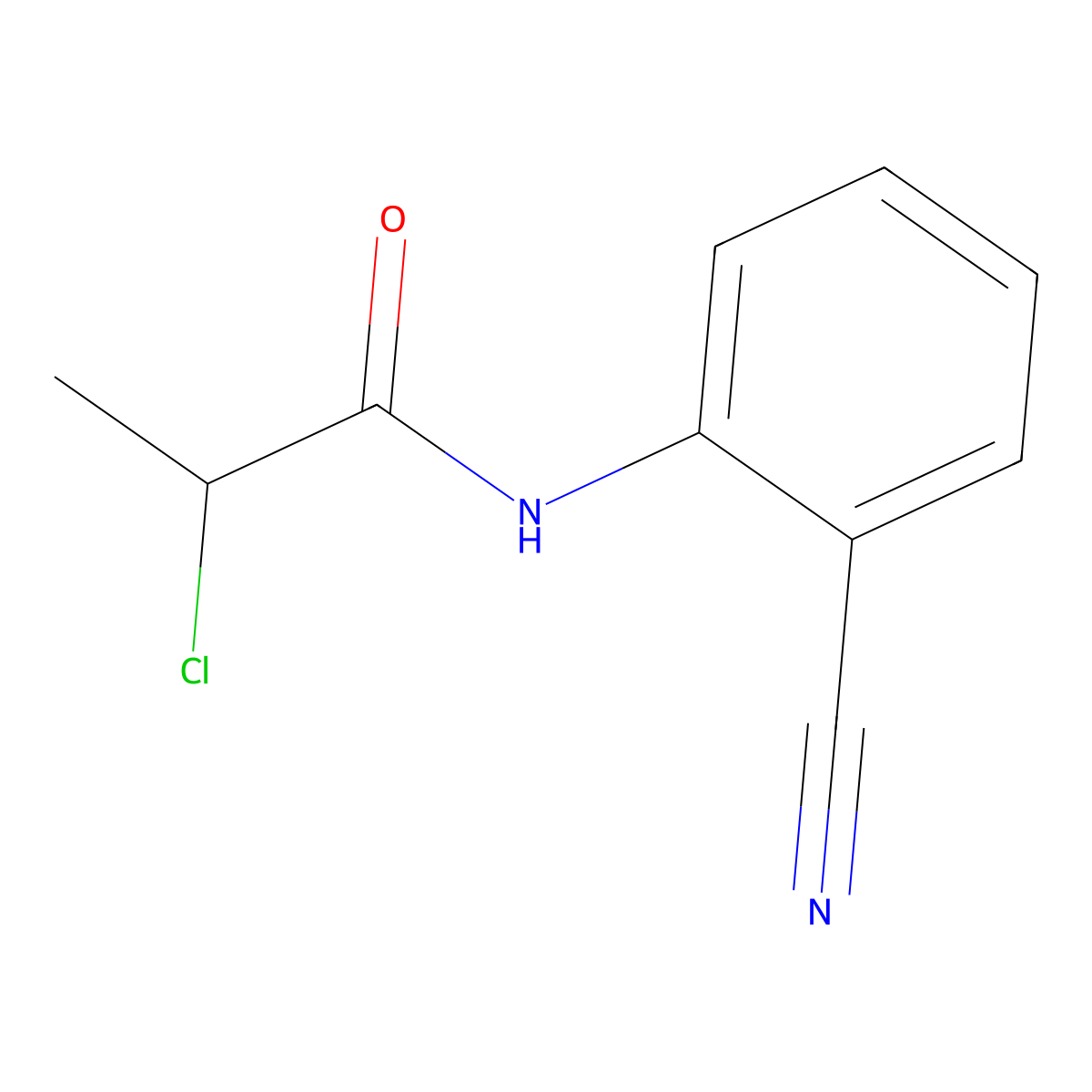 2-chloro-N-(2-cyanophenyl)propanamide molecular structure, CAS 731012-03-6