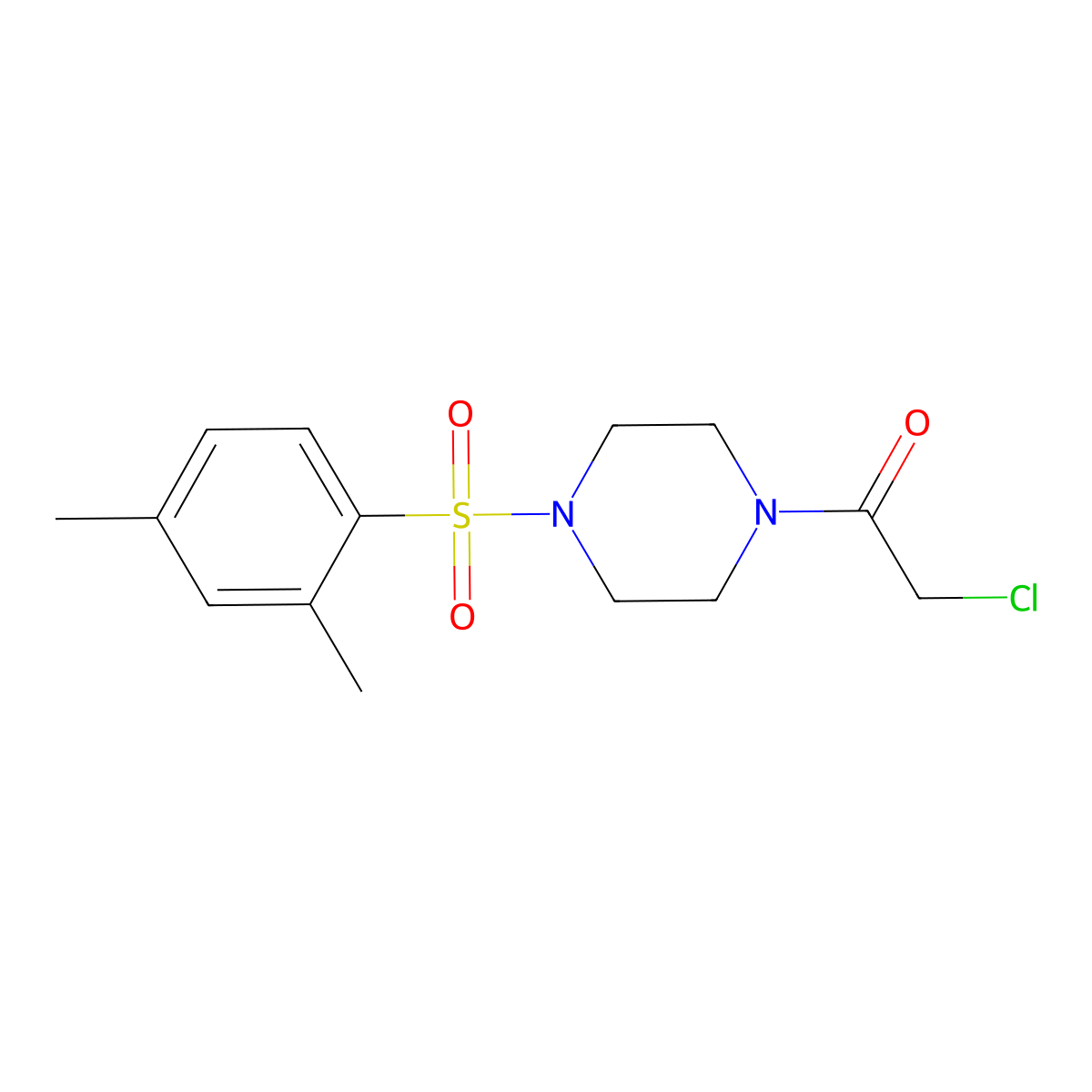 2-Chloro-1-[4-(2,4-dimethylbenzenesulfonyl)piperazin-1-yl]ethan-1-one molecular structure, CAS 731012-06-9