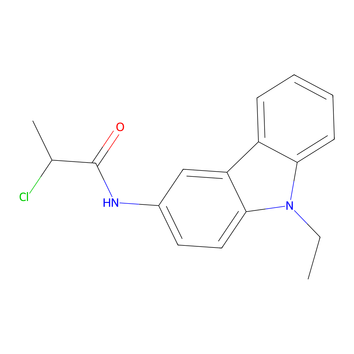 2-chloro-N-(9-ethyl-9H-carbazol-3-yl)propanamide molecular structure, CAS 731012-12-7