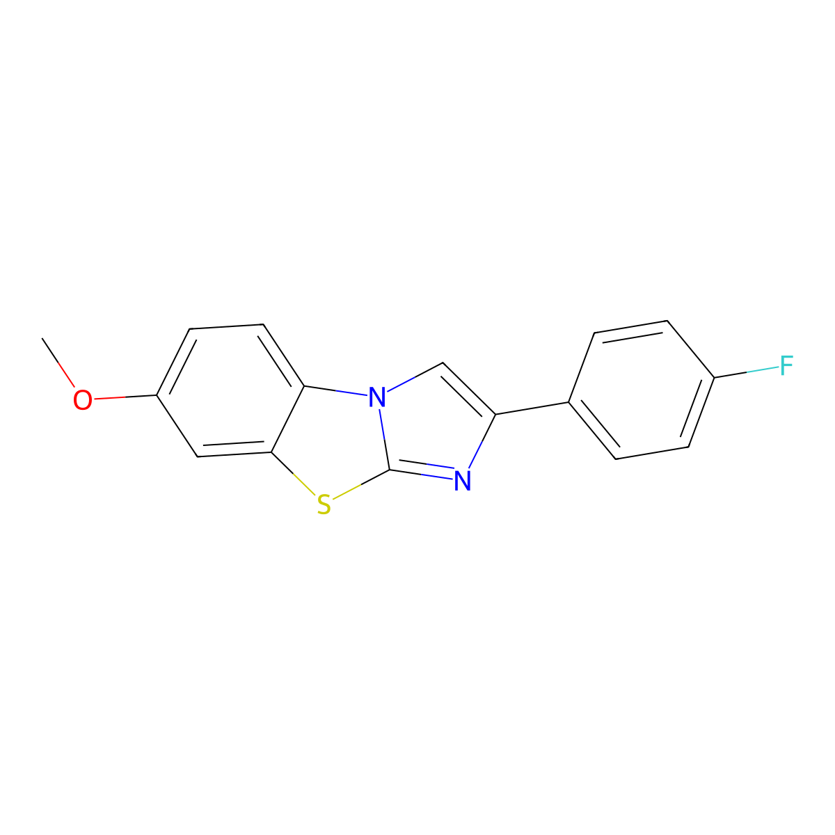 2-(4-Fluorophenyl)-7-methoxyimidazo[2,1-b]benzothiazole molecular structure, CAS 731013-62-0