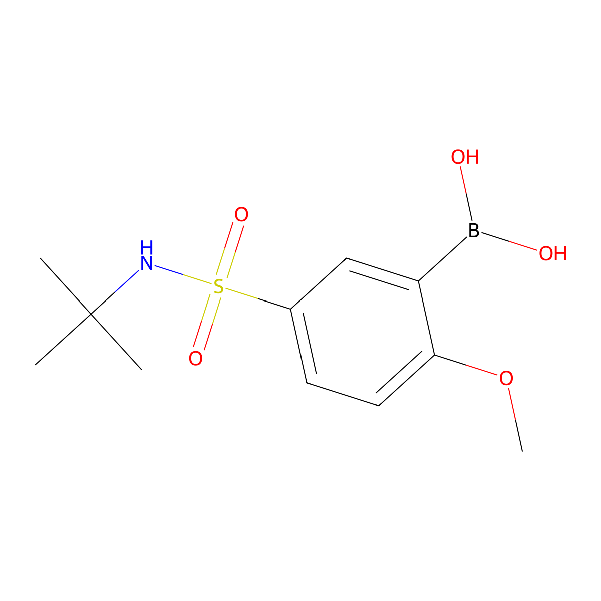 5-(N-tert-Butylsulfamoyl)-2-methoxyphenylboronic acid molecular structure, CAS 731016-02-7