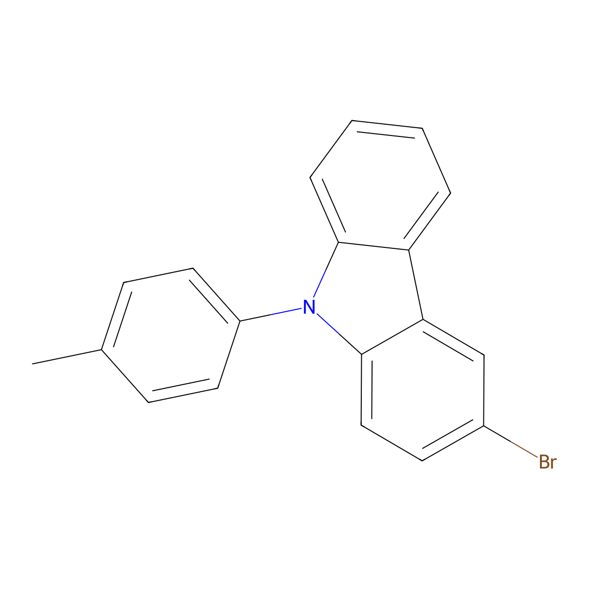 3-Bromo-9-(p-tolyl)-9H-carbazole molecular structure, CAS 731016-44-7