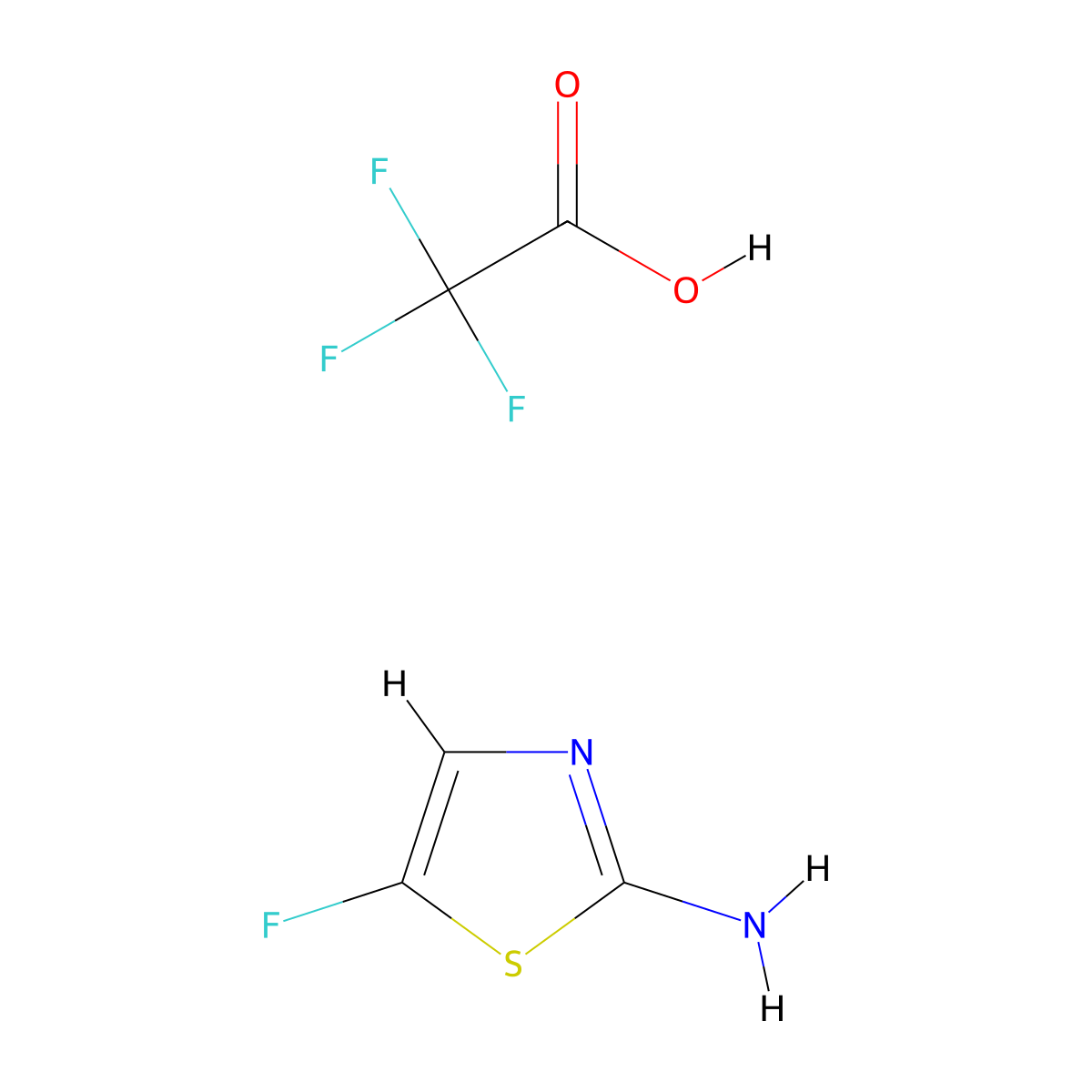 5-Fluorothiazol-2-amine 2,2,2-trifluoroacetate molecular structure, CAS 731018-55-6