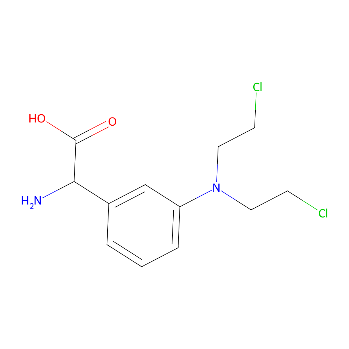 Glycine, 2-(m-(bis(2-chloroethyl)amino)phenyl)- molecular structure, CAS 73105-08-5