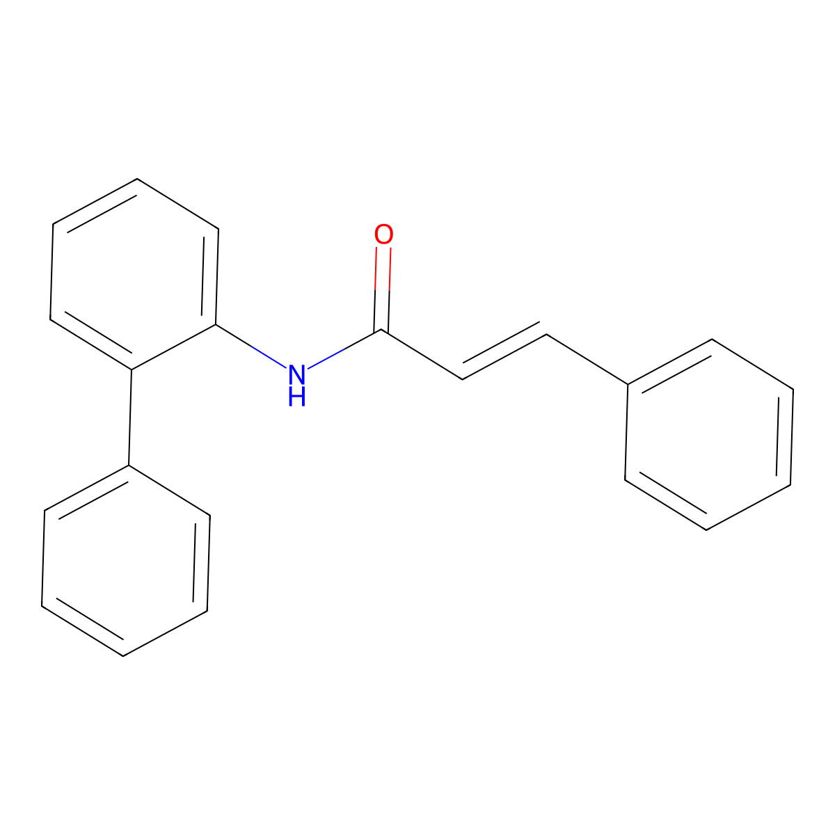 N-[1,1'-Biphenyl]-2-yl-3-phenyl-2-propenamide molecular structure, CAS 73108-80-2