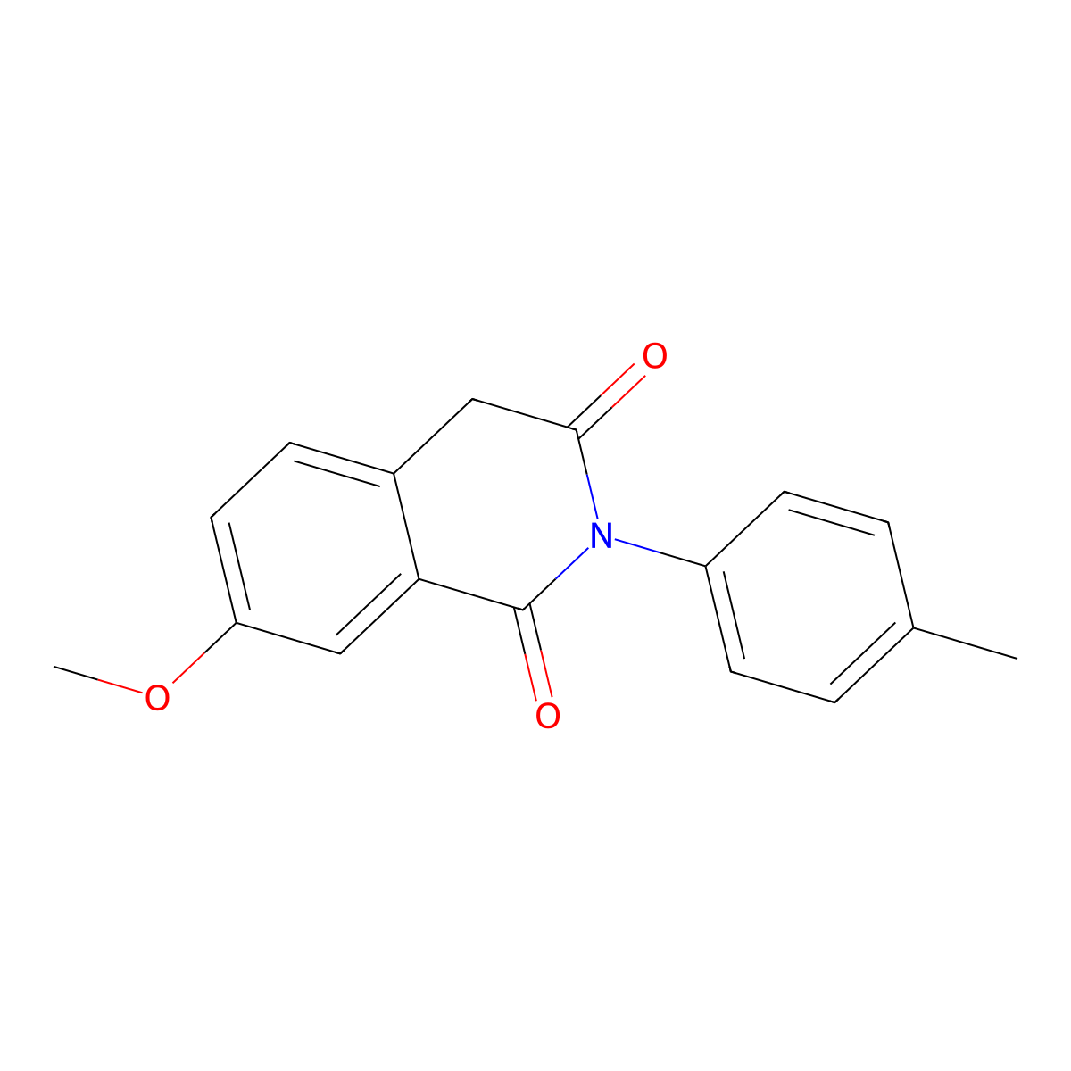 7-Methoxy-2-(4-methylphenyl)-1,3(2H,4H)-isoquinolinedione molecular structure, CAS 73109-32-7