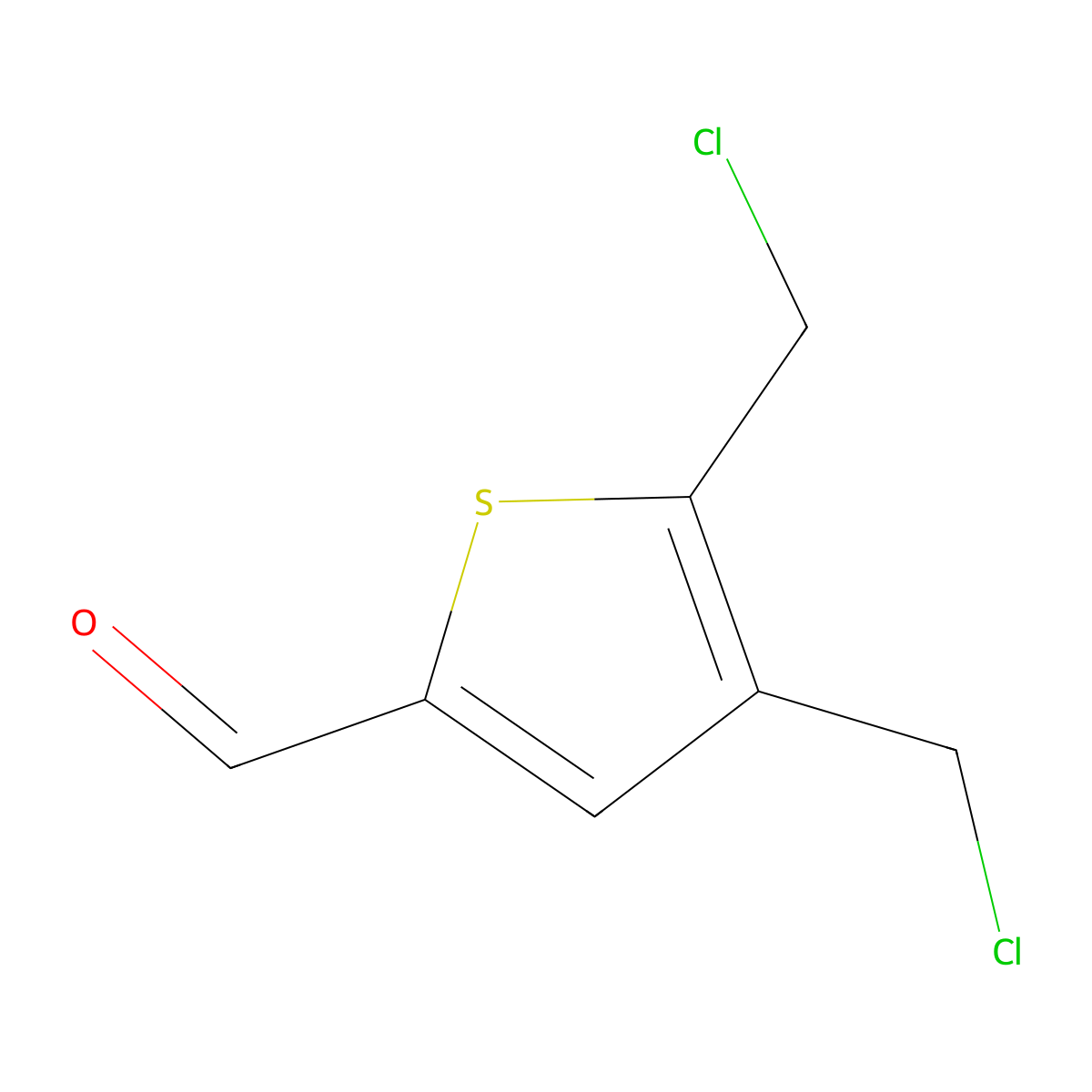 4,5-Bis(chloromethyl)thiophene-2-carbaldehyde molecular structure, CAS 7311-72-0