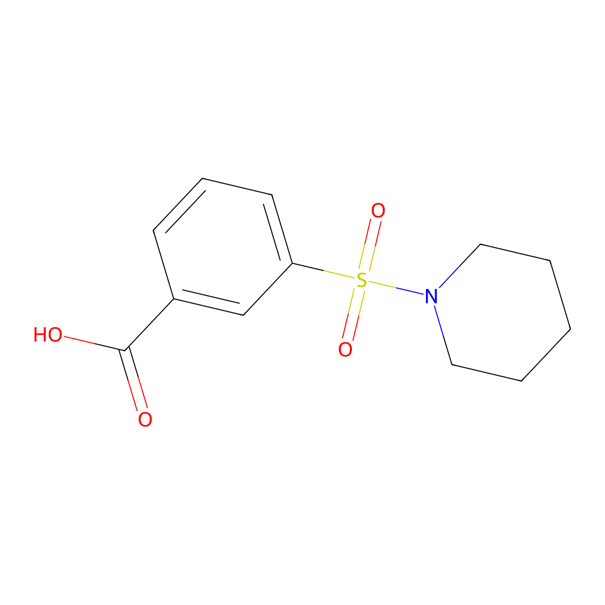 3-(Piperidine-1-sulfonyl)benzoic acid molecular structure, CAS 7311-93-5