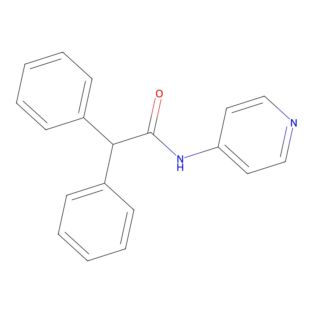 2,2-diphenyl-N-pyridin-4-ylacetamide molecular structure, CAS 73110-31-3