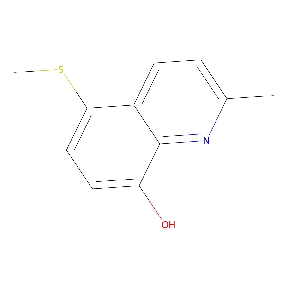 2-Methyl-5-(methylsulfanyl)quinolin-8-ol molecular structure, CAS 73113-04-9