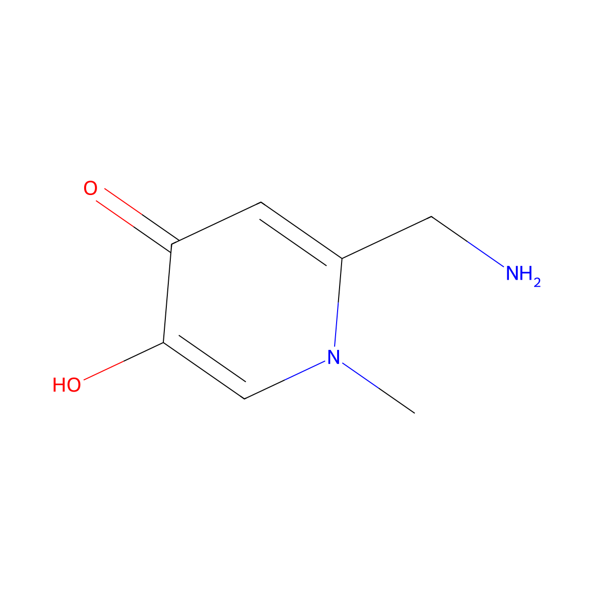2-(Aminomethyl)-5-hydroxy-1-methyl-1,4-dihydropyridin-4-one molecular structure, CAS 73115-07-8
