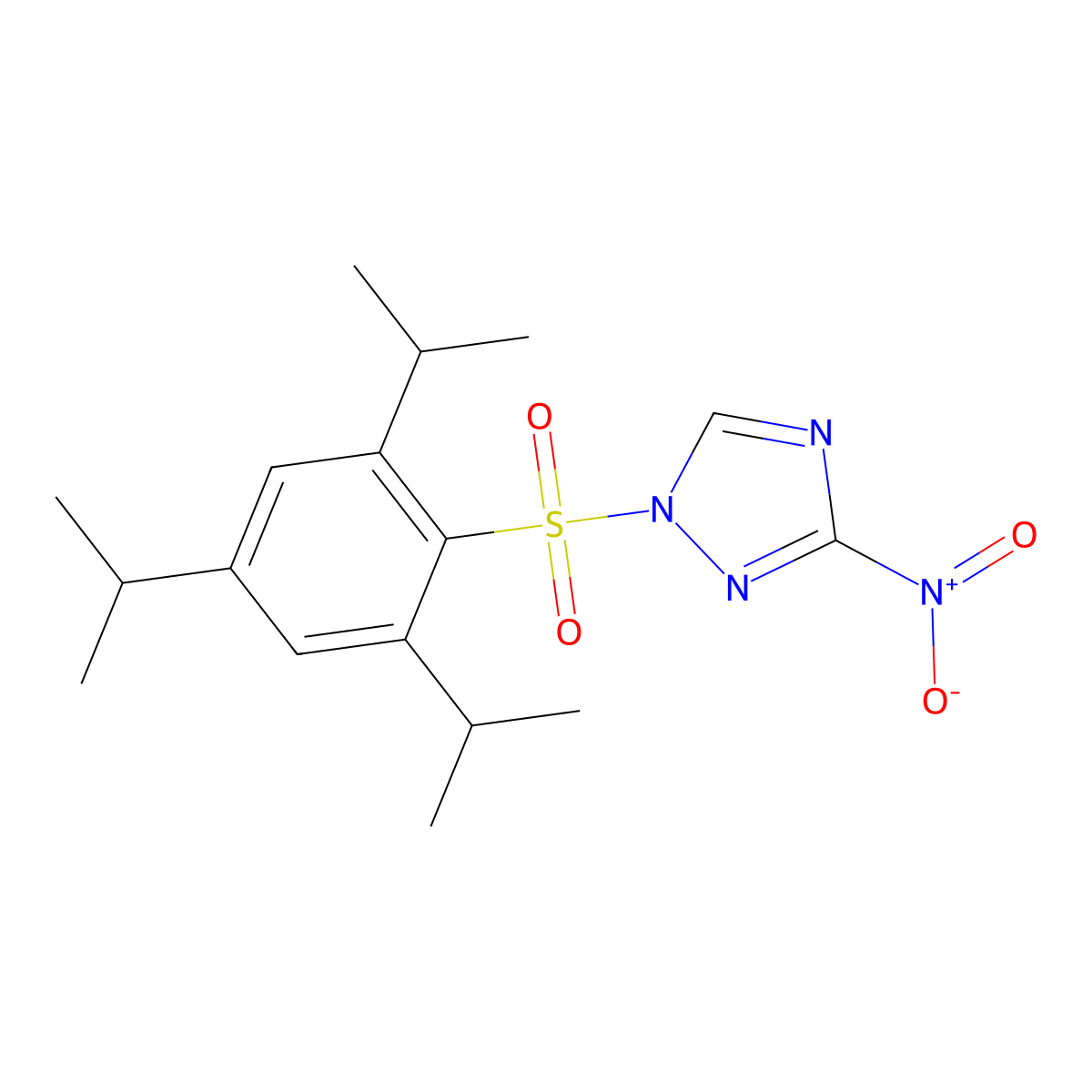 1-(2,4,6-Triisopropylbenzenesulfonyl)-3-nitro-1H-1,2,4-triazole molecular structure, CAS 73118-37-3