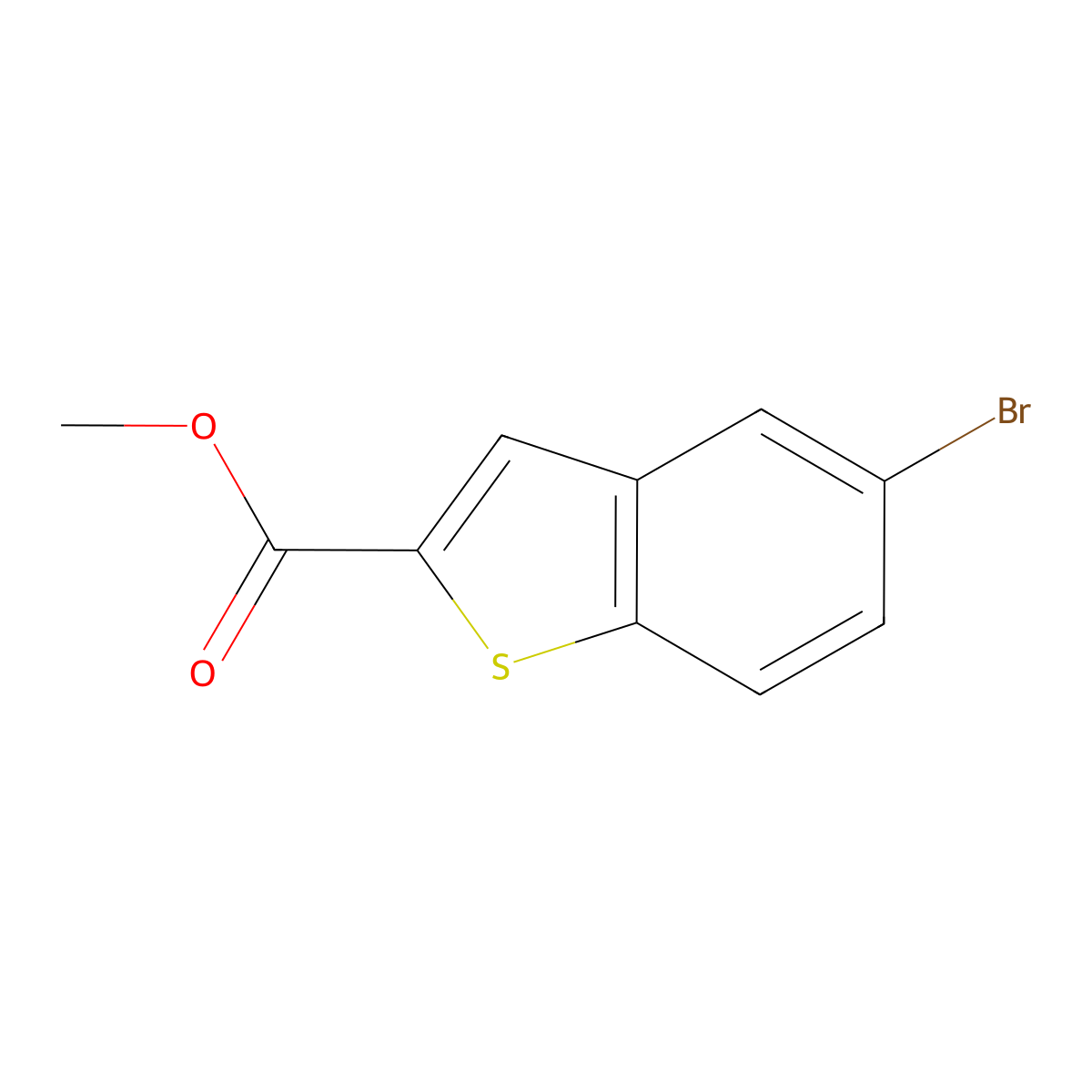 5-Bromo-benzo(b)thiophene-2-carboxylic acid methyl ester molecular structure, CAS 7312-11-0