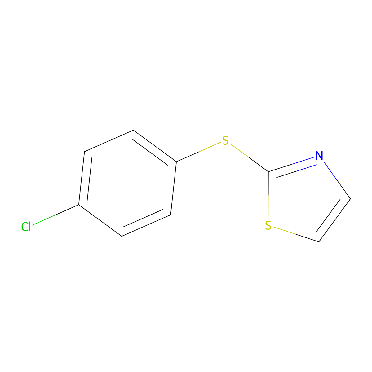 2-((4-Chlorophenyl)thio)thiazole molecular structure, CAS 73120-23-7