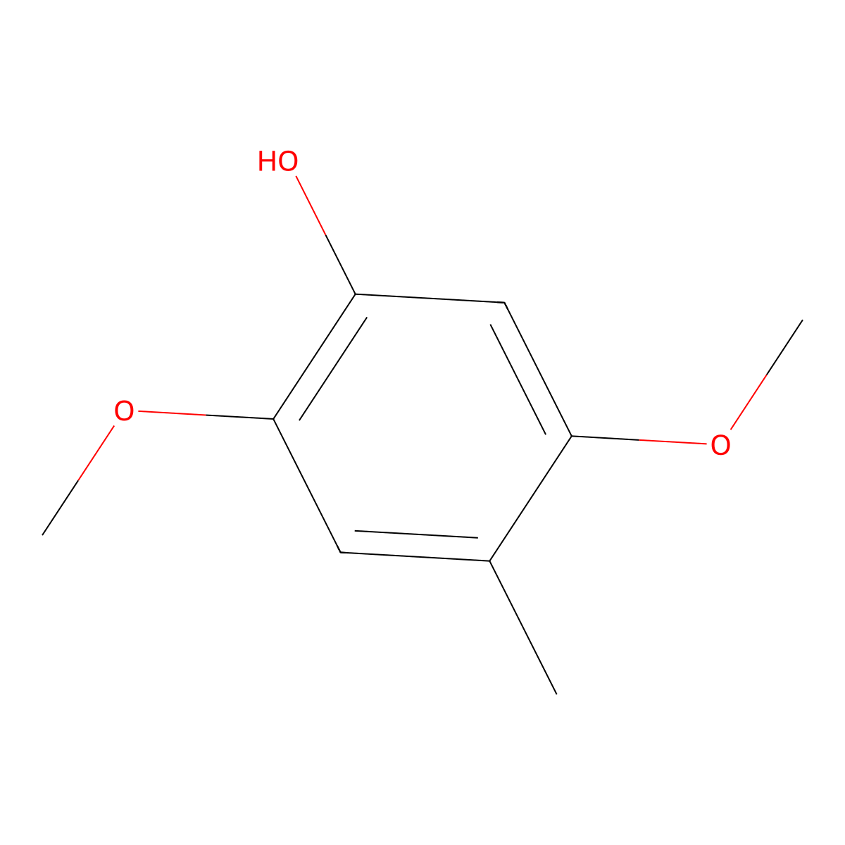 2,5-Dimethoxy-4-methylphenol molecular structure, CAS 73120-41-9