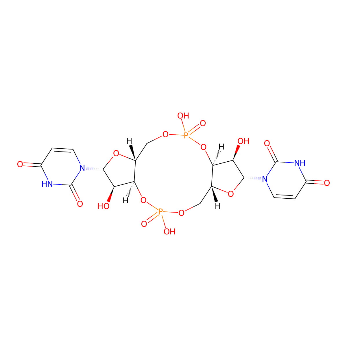 Bis(3'-5')cyclic diuridine monophosphate molecular structure, CAS 73120-97-5