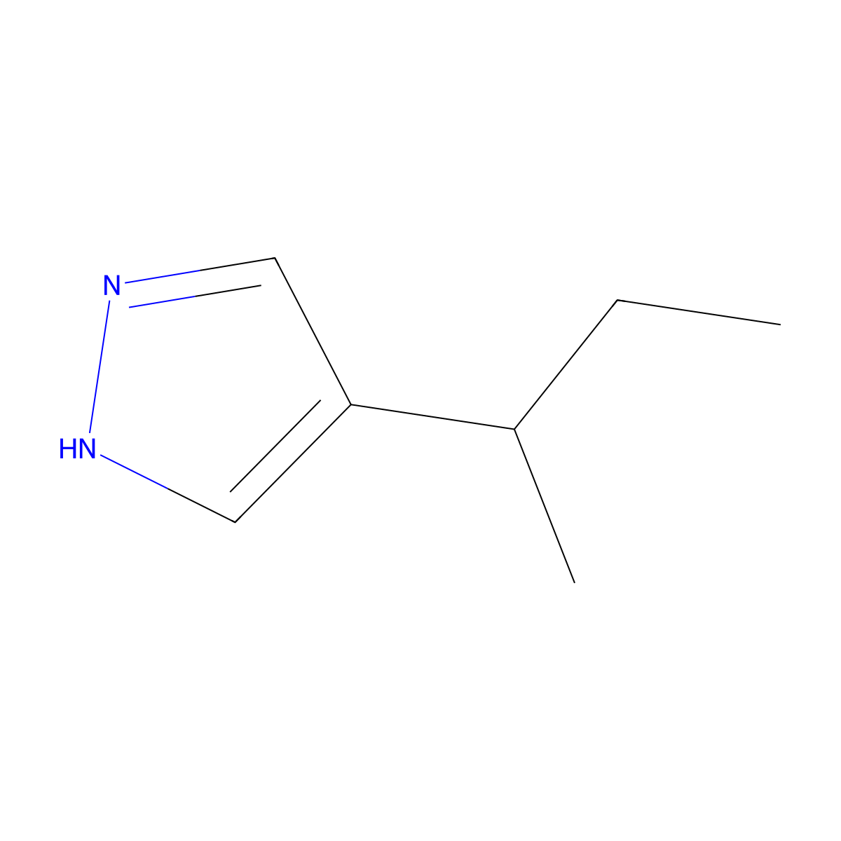 4-(1-Methylpropyl)-1H-pyrazole molecular structure, CAS 73123-48-5