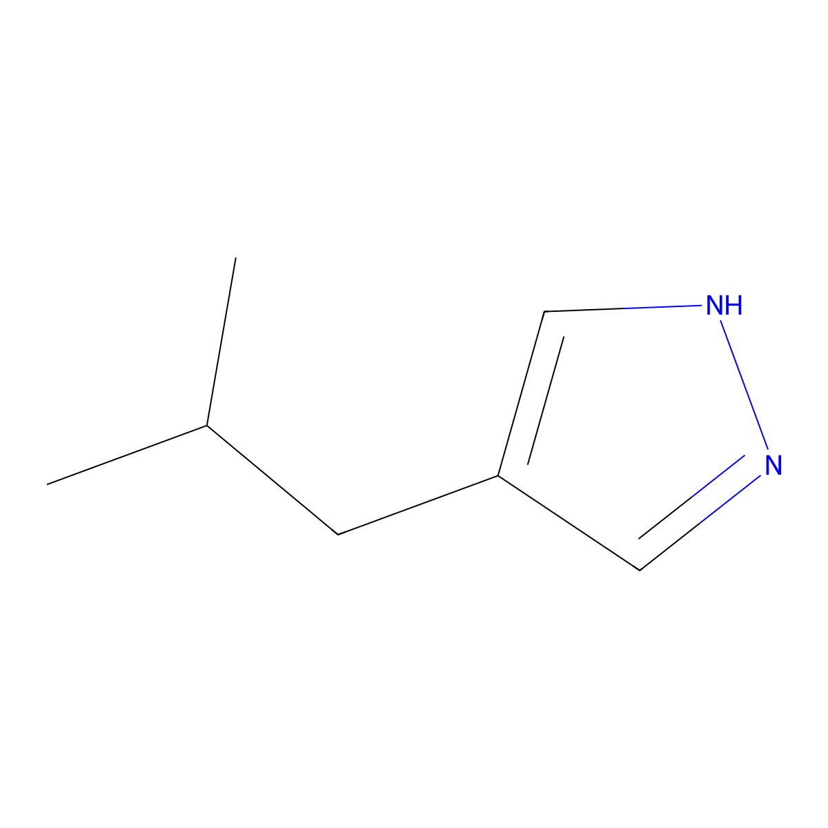 4-(2-methylpropyl)-1H-pyrazole molecular structure, CAS 73123-49-6
