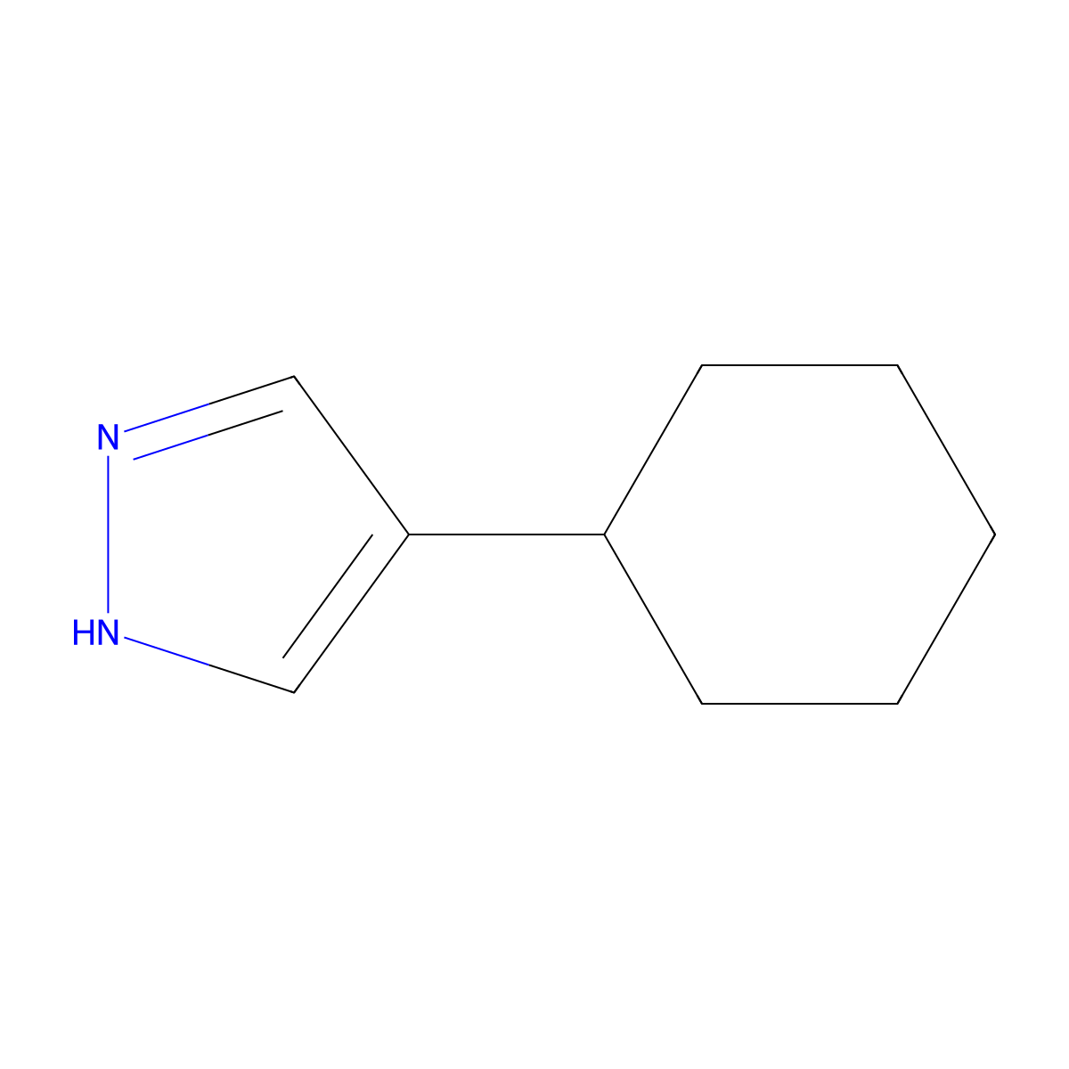 4-Cyclohexyl-1H-pyrazole molecular structure, CAS 73123-52-1