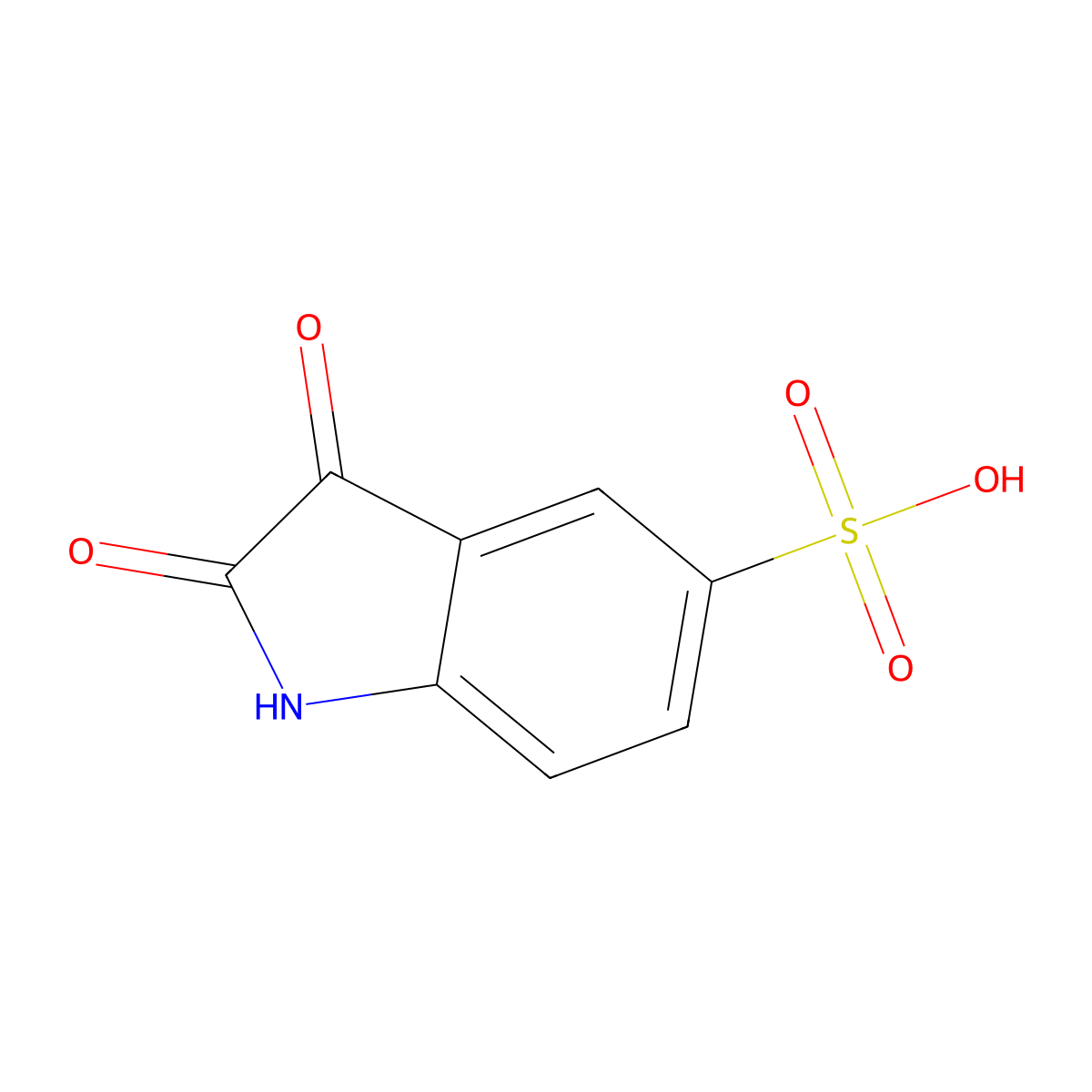 2,3-Dioxo-5-indolinesulfonic acid molecular structure, CAS 7313-70-4