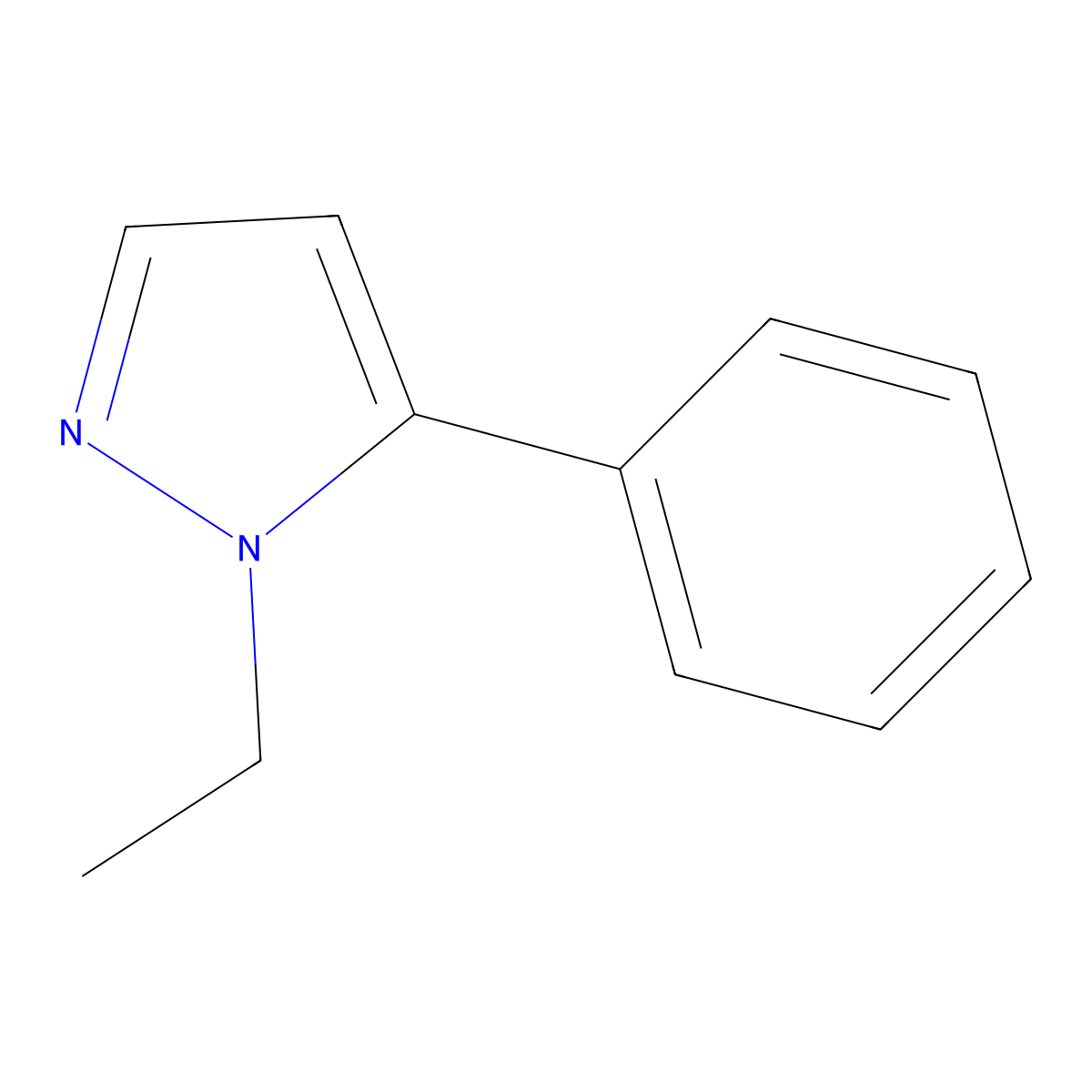1-Ethyl-5-phenyl-1H-pyrazole molecular structure, CAS 73130-08-2