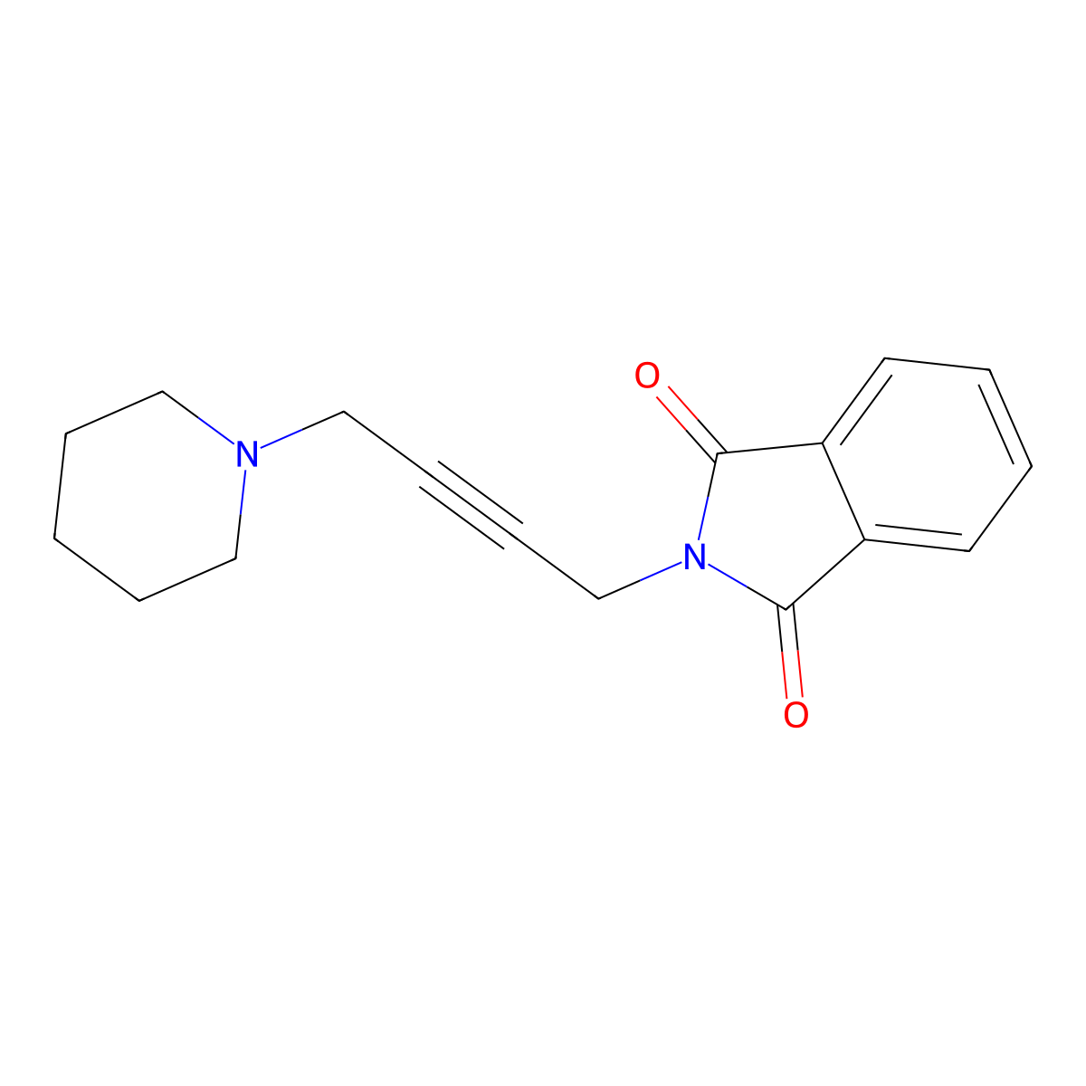 2-(4-(Piperidin-1-yl)but-2-yn-1-yl)isoindoline-1,3-dione molecular structure, CAS 7314-22-9