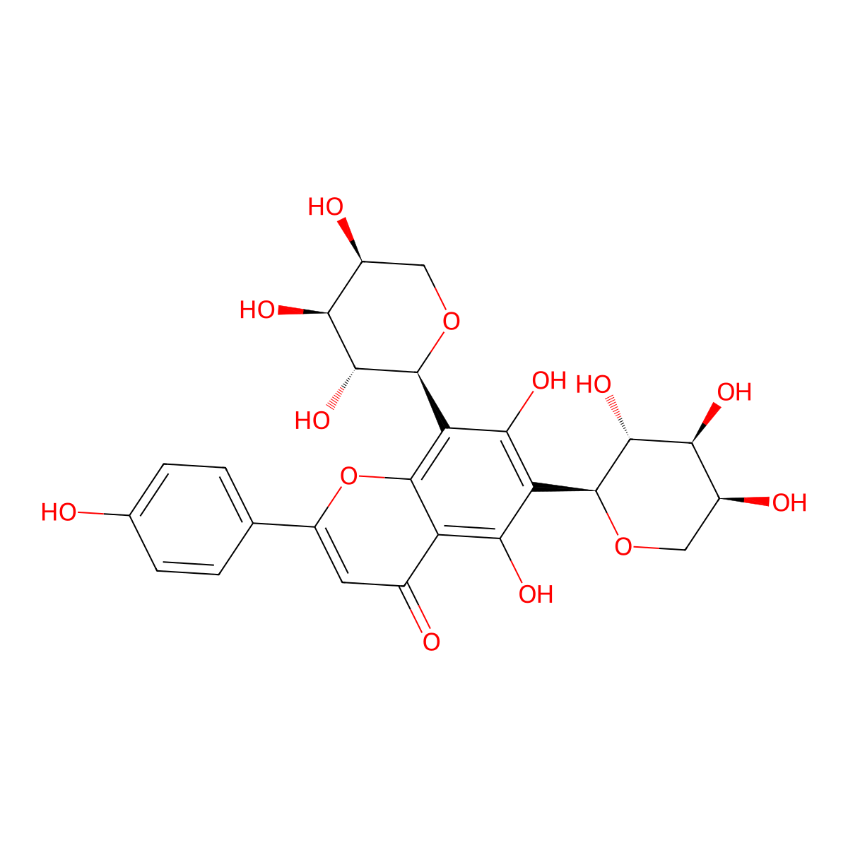 Apigenin 6,8-di-C-|A-L-arabinopyranoside molecular structure, CAS 73140-47-3